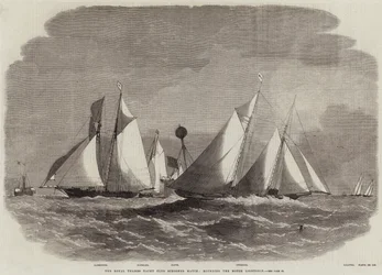 La régate du Royal Thames Yacht Club, contournant le phare de Mouse